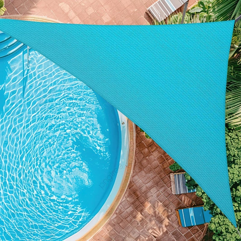 OOTONAT 12' × 12' × 12' قماش ظل الشمس المنحني التجاري الخارجي غطاء ظل تركوازي مثلث ثقيل الوزن قابل للاختراق 185GSM حجب الأشعة فوق البنفسجية لحديقة الفناء والأنشطة الخارجية والمرافق - Image 1